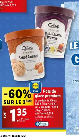 Lidl Gelatelli Pots de glace premium offre