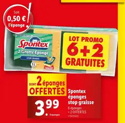 Lidl Spontex éponges stop graisse offre