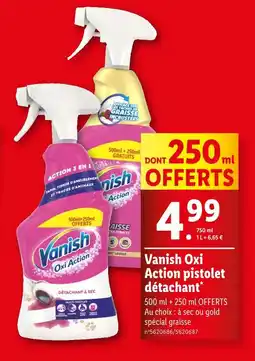 Lidl Vanish Oxi Action pistolet détachant offre