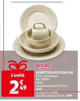 Auchan Assiette Plate 26.5cm offre