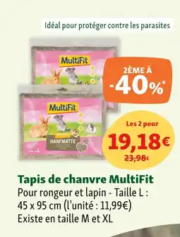 Maxi Zoo MultiFit Tapis de chanvre offre