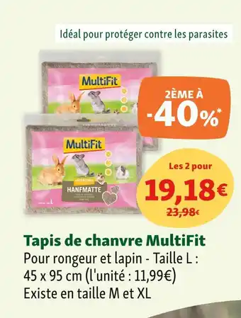 Maxi Zoo MultiFit Tapis de chanvre offre