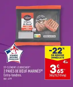 ALDI ST-CLÉMENT LE BOUCHER 2 PAVÉS DE BŒUF MARINÉS offre