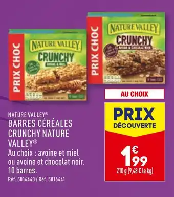 ALDI NATURE VALLEY BARRES CÉRÉALES CRUNCHY offre