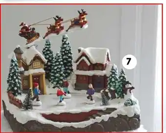 Village Lumineux Avec Patineurs En Mouvement