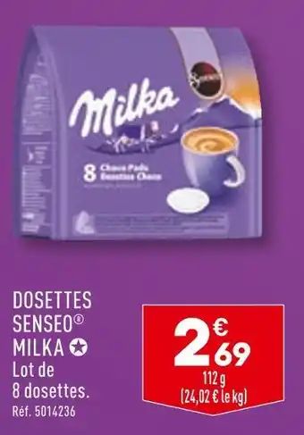 ALDI MILKA DOSETTES SENSEO offre