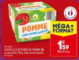 ALDI BACCARA COUPELLES DE PURÉE DE POMME offre