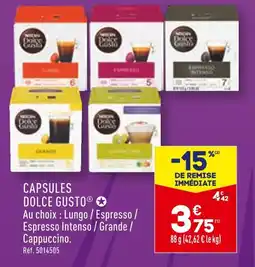 ALDI DOLCE GUSTO CAPSULES offre