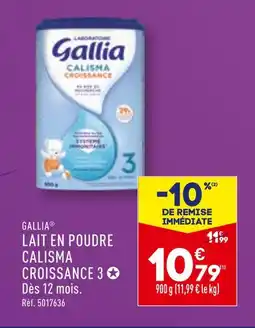 ALDI GALLIA LAIT EN POUDRE CALISMA CROISSANCE 3 offre