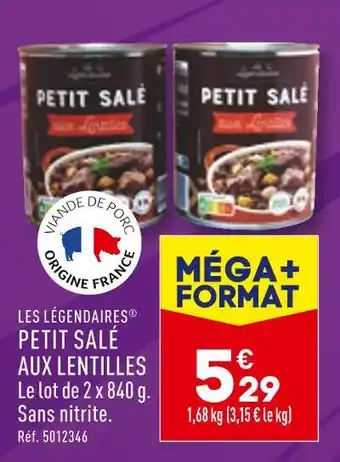 ALDI LES LÉGENDAIRES PETIT SALÉ AUX LENTILLES offre