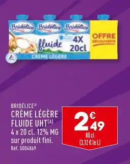 ALDI BRIDÉLICE CRÈME LÉGÈRE FLUIDE UHT offre