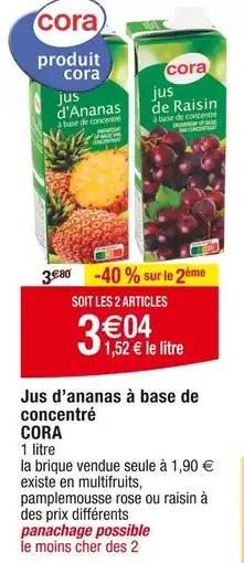 Cora Jus d'ananas à base de concentré