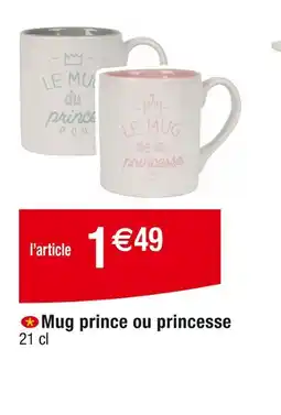 Cora x Carrefour Mug prince ou princesse offre