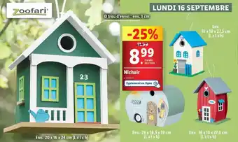 Lidl Zoofari - nichoir offre