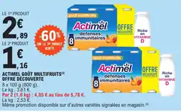 E.Leclerc Express ACTIMEL goût multifruits(3) offre découverte offre
