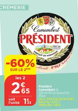 Bi1 Président Camembert offre