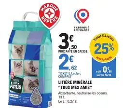 E.Leclerc Jardi Litière minérale "TOUS MES AMIS" offre
