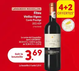 Lidl Fitou Vieilles Vignes Cuvée Prestige offre