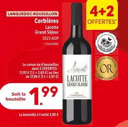 Lidl Lacotte Grand Séjour LANGUEDOC-ROUSSILLON Corbières offre