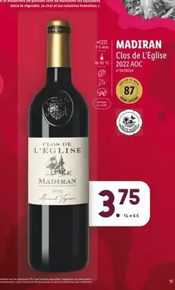 Lidl Clos de L’Eglise MADIRAN offre