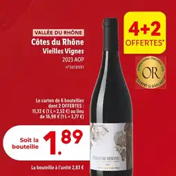 Lidl VALLÉE DU RHÔNE VALLÉE DU RHÔNE Vieilles Vignes offre