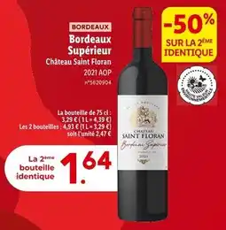 Lidl Château Saint Floran Bordeaux Supérieur offre