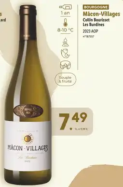 Lidl Collin Bourisset BOURGOGNE Mâcon-Villages Les Burdines offre