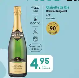 Lidl Domaine Guigouret Clairette de Die offre