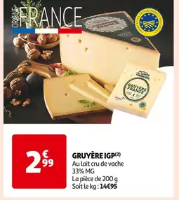 Auchan Supermarché GRUYÈRE IGP offre