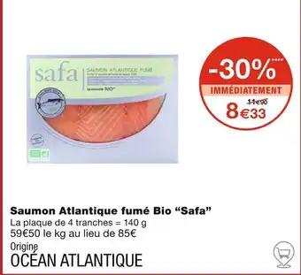 Monoprix Safa Saumon Atlantique fumé Bio offre