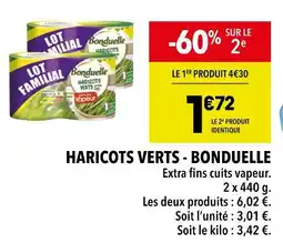 Supeco BONDUELLE HARICOTS VERTS offre