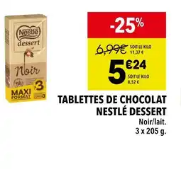 Supeco NESTLÉ DESSERT TABLETTES DE CHOCOLAT offre