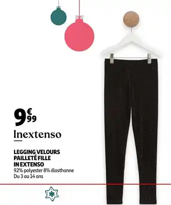 Auchan Legging Velours pailleté File in Extenso offre