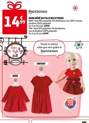 Auchan Robe Bébé ou Fille in Extenso offre