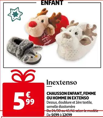 Auchan Chausson Enfant, Femme ou Homme in Extenso offre
