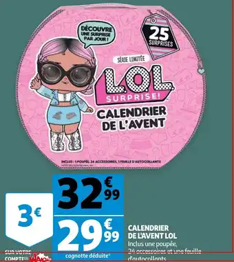 Auchan Calendrier de l'Avent LOL offre