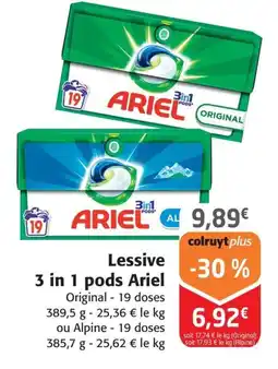 Colruyt Lessive 3 in 1 pods Ariel offre
