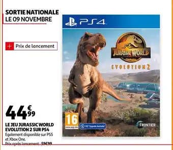 Auchan Le Jeu Jurassic World Evolution 2 Sur PS4 offre
