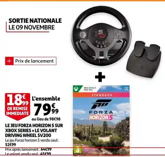Auchan Le Jeu Forza Horizon 5 sur Xbox Series + Le Volant Driving Wheel offre
