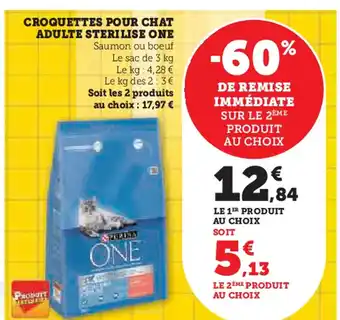 Hyper U Croquettes pour chat adulte  STERILISE ONE offre