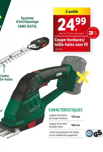 Lidl PARKSIDE Coupe-bordures/ taille-haies sans fil offre