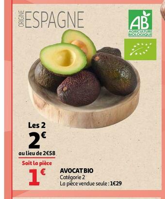Auchan Avocat bio offre