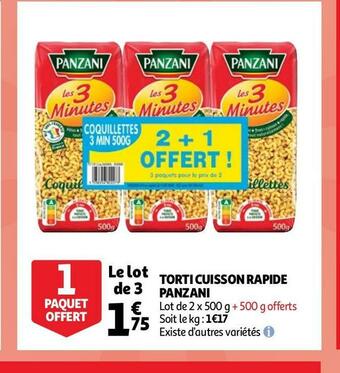 Auchan Panzani torti cuisson rapide offre