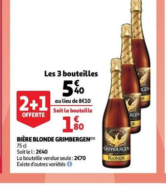 Auchan Grimbergen bière blonde offre