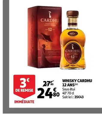 Auchan Cardhu whisky cardhu 12 ans offre