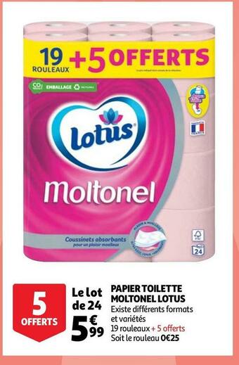 Auchan Lotus papier toilette moltonel offre