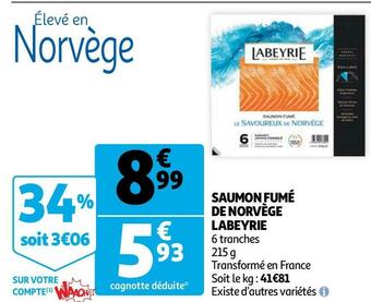 Auchan Labeyrie saumon fumé de norvège offre