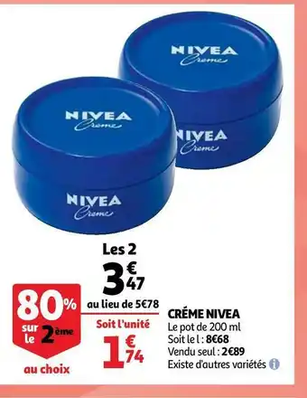 Auchan Nivea crème offre