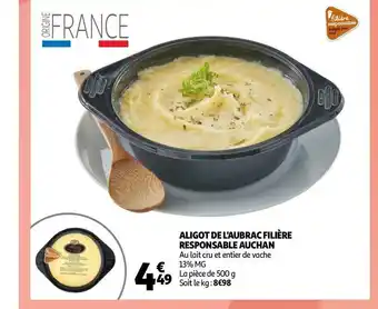 Auchan Auchan aligot de l'aubrac filière responsable offre