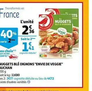 Auchan Auchan nuggets blé oignons "envie de veggie" offre